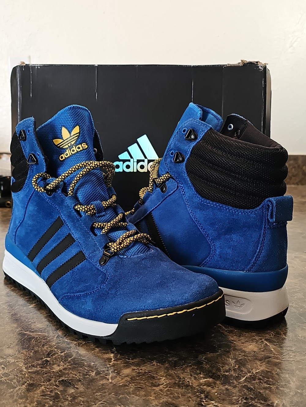 adidas Originals Fourteener Blue Suede Mens Sneaker Hiking Boots G50575 Sz 12.5 - Picture 11 of 12